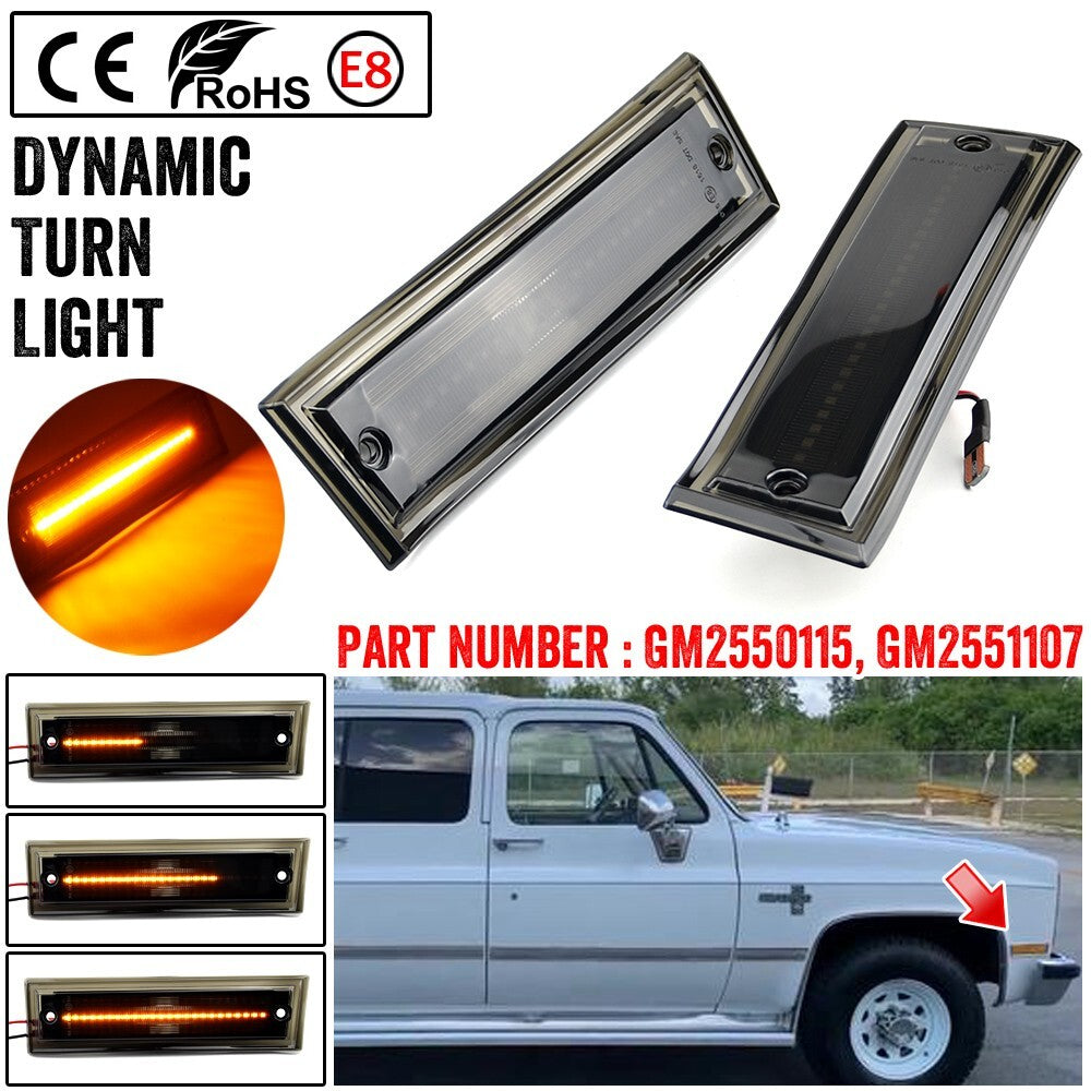 LED Dynamic Side Marker Light Turn Signal Lamp For 1981-1991 for Chevrolet for GMC for Yukon