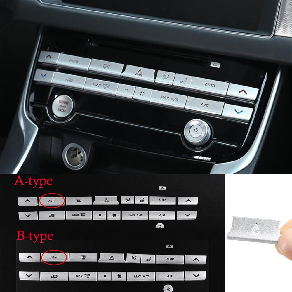 Alloy Air Conditioning Button Cover Trim for Jaguar F-PACE XF XFL 2016-21 XE XEL