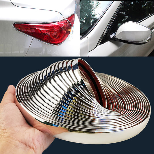10mm3m Auto Car Door Window Bumper Decoration Moulding Trim silver Chrome Strip