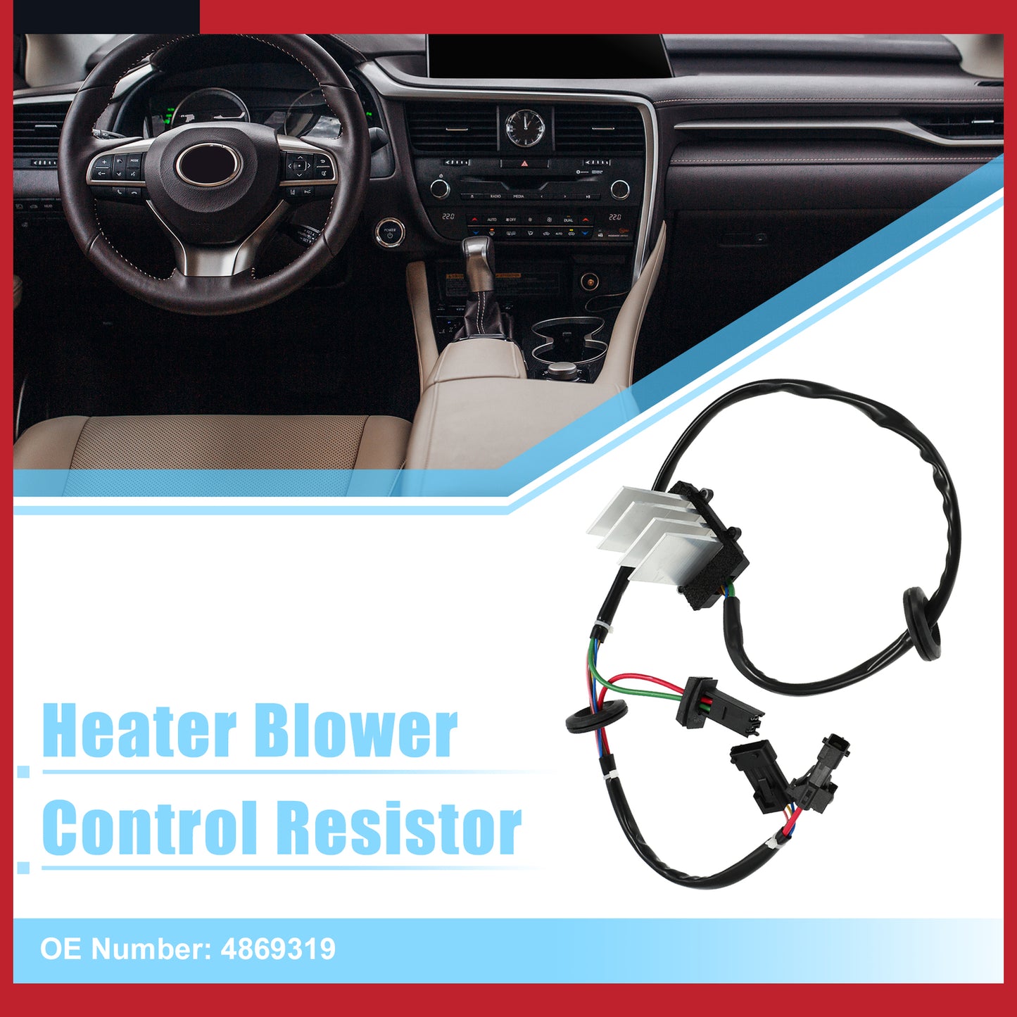 One-piece pack suitable for Saab 9-5 1999-2005 automotive HVAC blower motor resistance heater 4869319