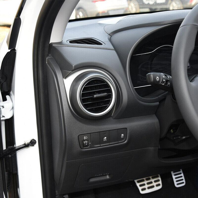 for Hyundai Kona Encino 2018-2023 Carbon Fiber LR Air Outlet Vent Cover Trim 2X