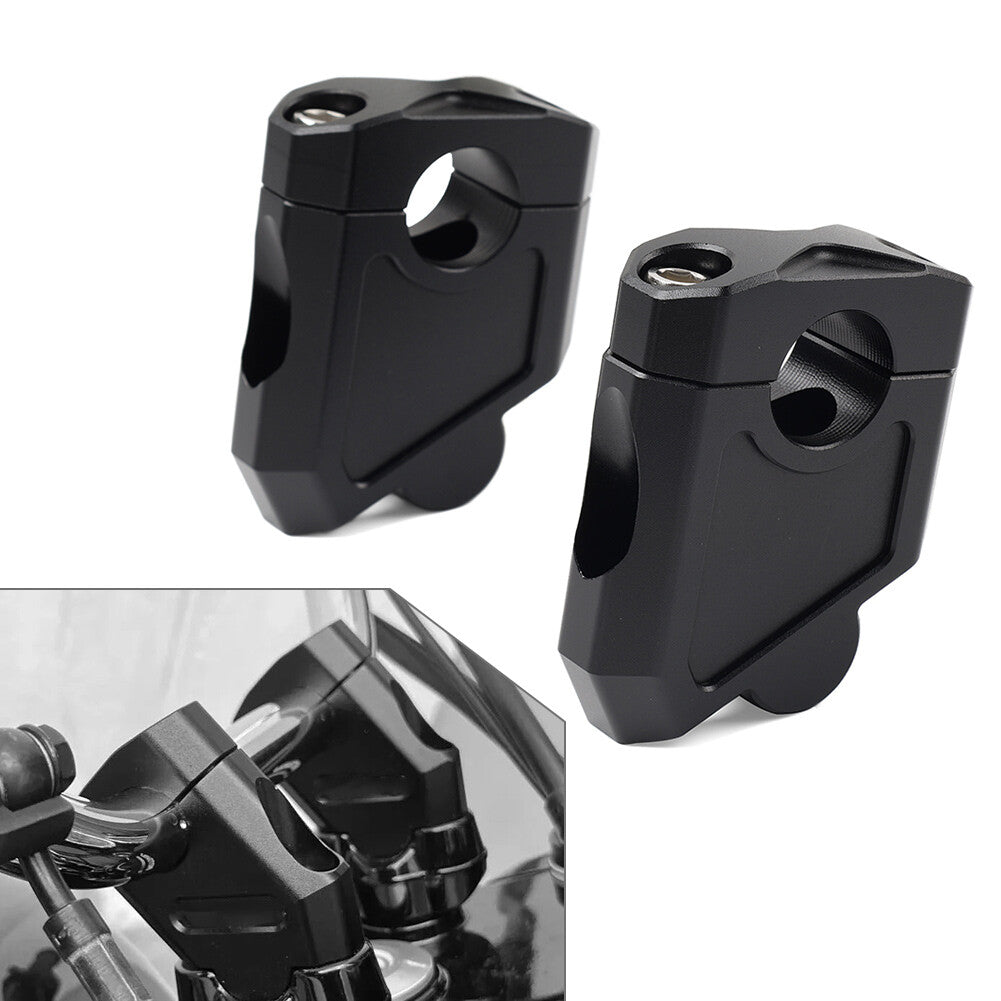 Black Motorcycle 7/8 22mm Handlebar Bar Mount Clamp Riser for Honda for Suzuki