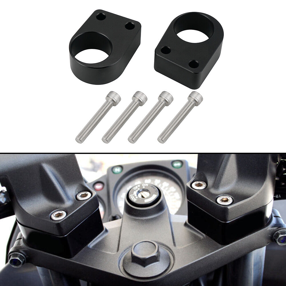 2x Handlebar Riser Clamp Spacer Kit for Kawasaki EX250 250R 300 300R 08-19