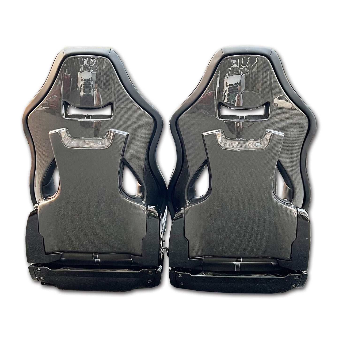Suitable for Ferrari F430 California 458 for 488 F12 F8 Scuderia Goldrake carbon fiber seats in black.