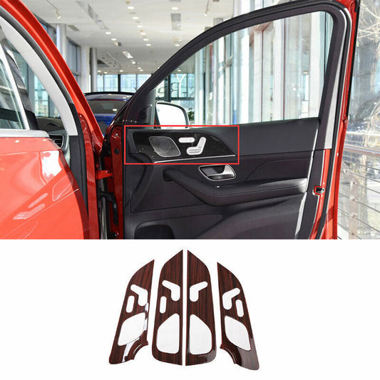 for Mercedes-Benz GLE 2020-2023 ABS Wood Grain Interior Door Panel Cover Trim 4P