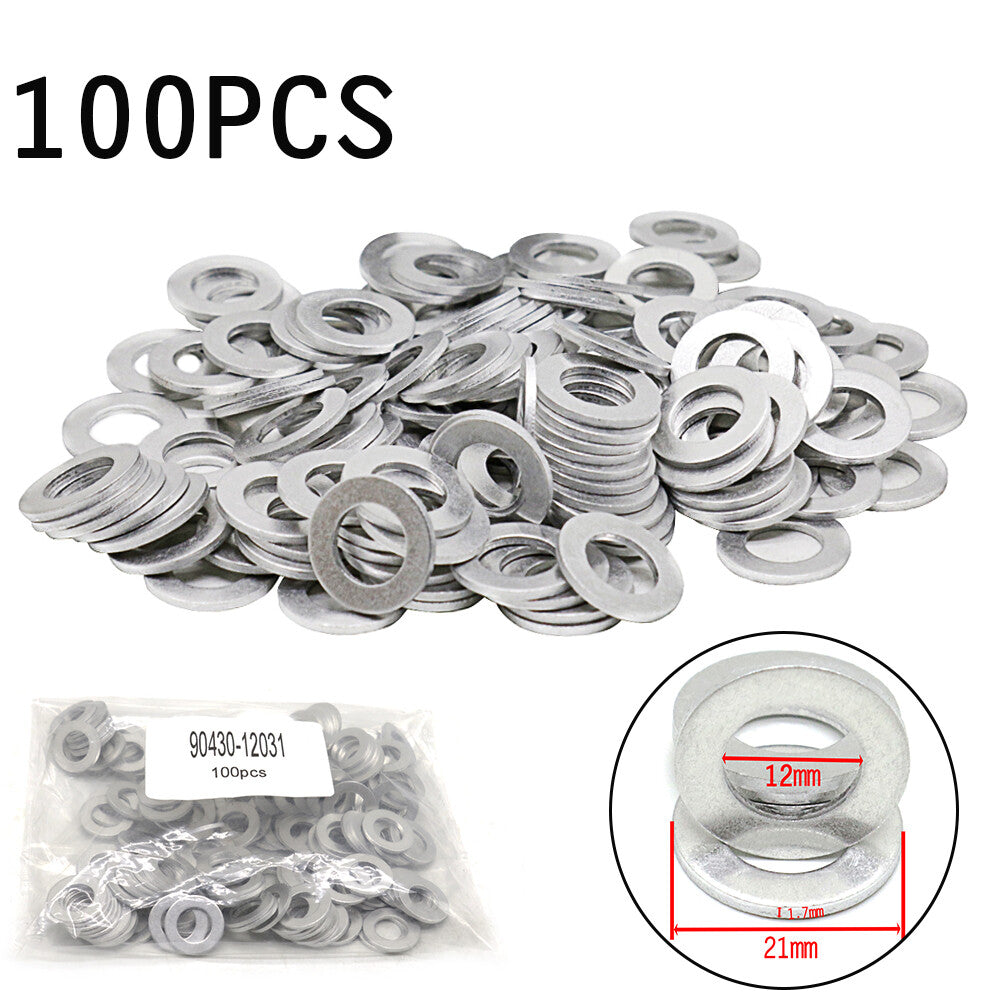 100PCS Oil Drain Sump Plug Washers Gasket 12mm Hole for Toyota for Scion for Lexus