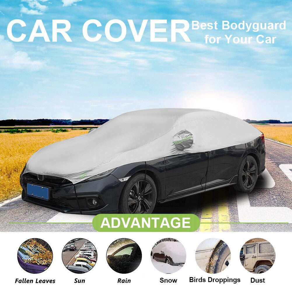 Car Half Body Cover Sunshade Four Season Waterproof UV-Proof Outdoor Protector