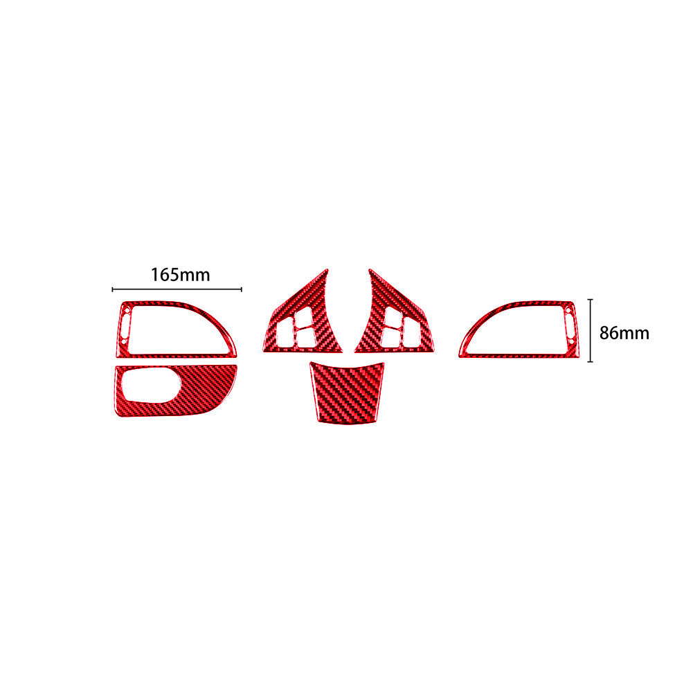 for BMW 6Series E63 E64 2004-2010 Red Carbon Fiber Steering Wheel Set Cover Trim