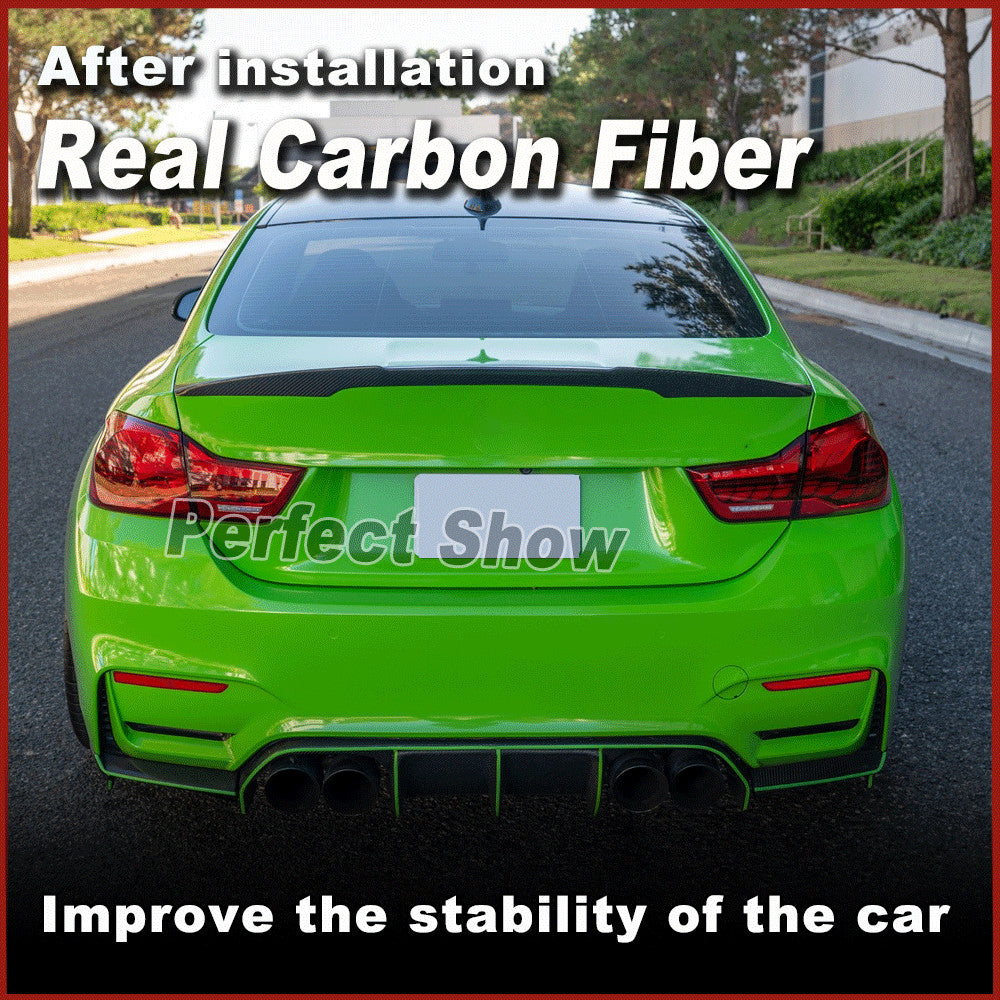 Fit for BMW F82 M4 Coupe 2014-2017 REAL Carbon Rear Trunk Spoiler Lip Boot Wing
