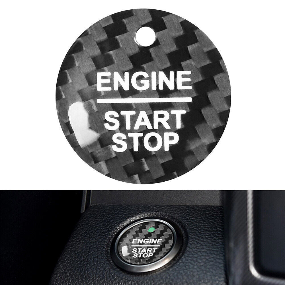 for Ford F-150 BLK Carbon Fiber Keyless Engine Push Start Button Sticker