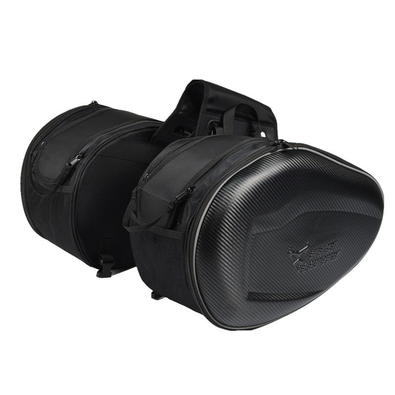 2Pcs Black 18-29L Motorcycle Saddle Bag Luggage Storage Saddle Side Box