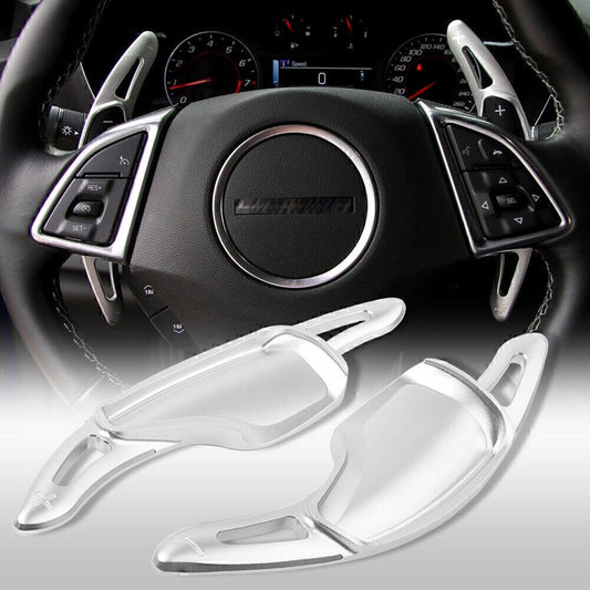 Steering Wheel Shift Paddle Shifter Extension Fit for Chevrolet Camaro 16-18 Silver
