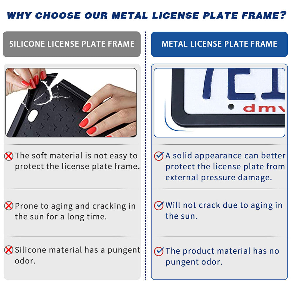 2pcs Metal Red Line Car License Plate Frame Tag Covers for Honda Accessories