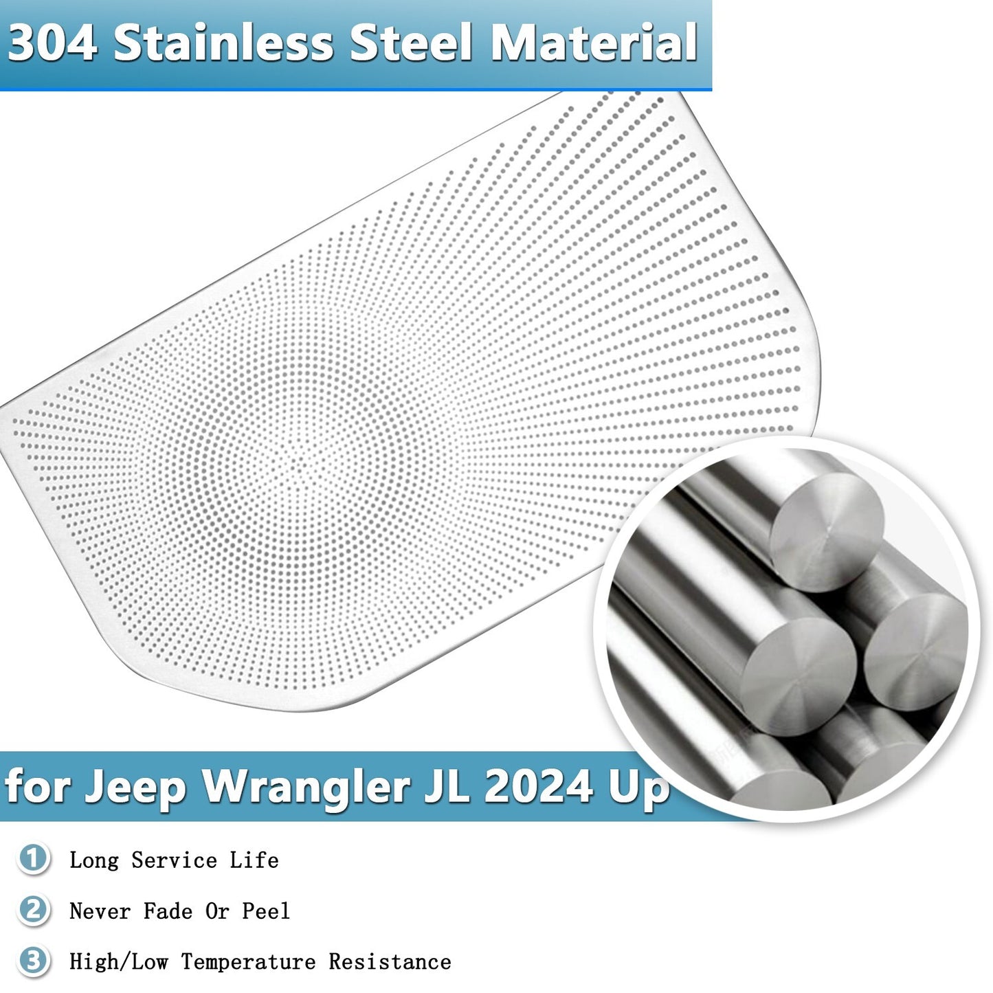 Center Console Lower Audio Speaker Cover Trim for Jeep for Wrangler JL 2024+ Silver