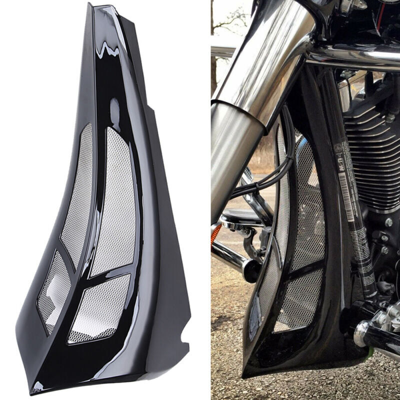 Black Stretched Tall Chin Spoiler Scoop for Harley Touring Road Street Glide
