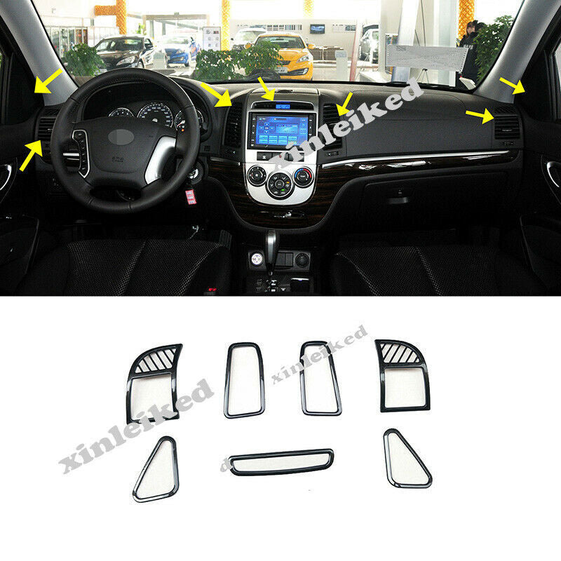 for Hyundai Santa Fe 2010-2012 Black inner front air vent outlet trim cover 1set