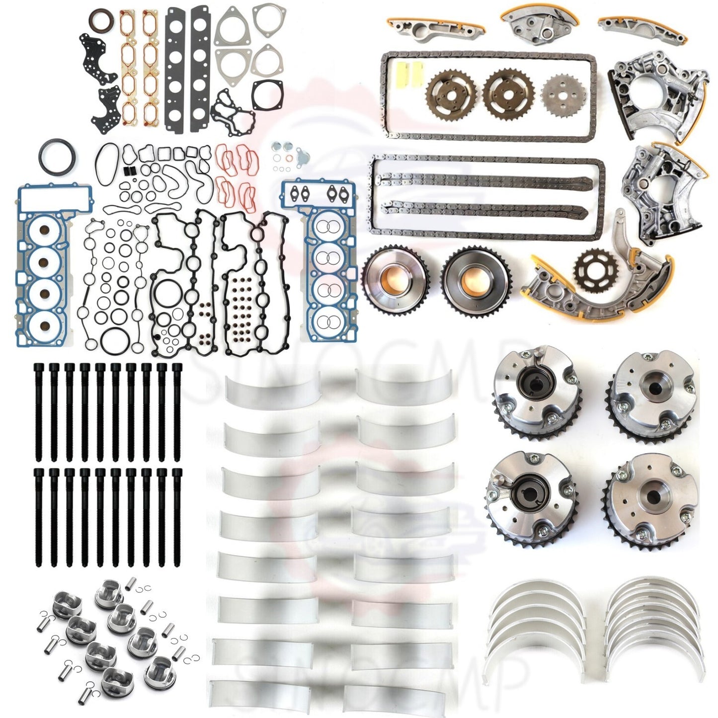 Engine Overhaul Rebuild Kit w/ Pistons Rings Set for VW Touareg for AUDI S5 A6 for A8 Q7