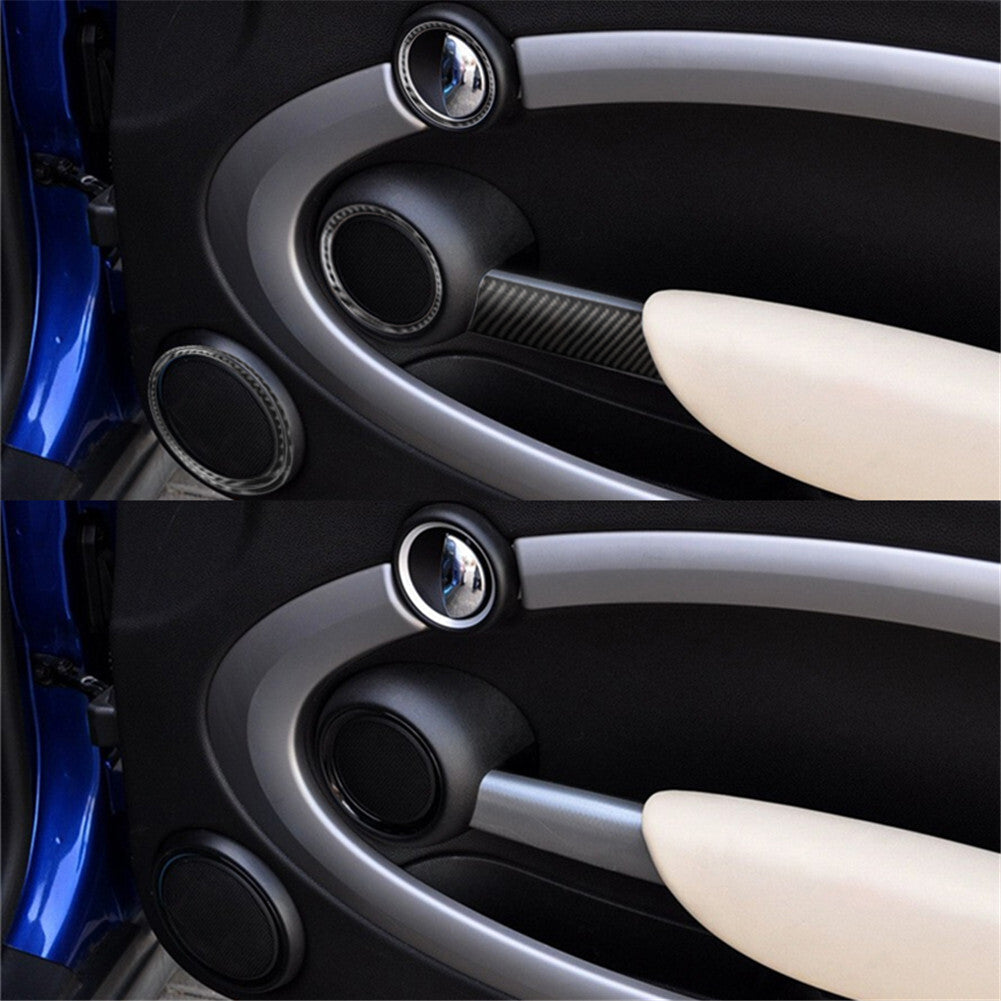 10Pcs Carbon Fiber Interior Door Push Handle Trim for Mini Cooper R55 R56 R57
