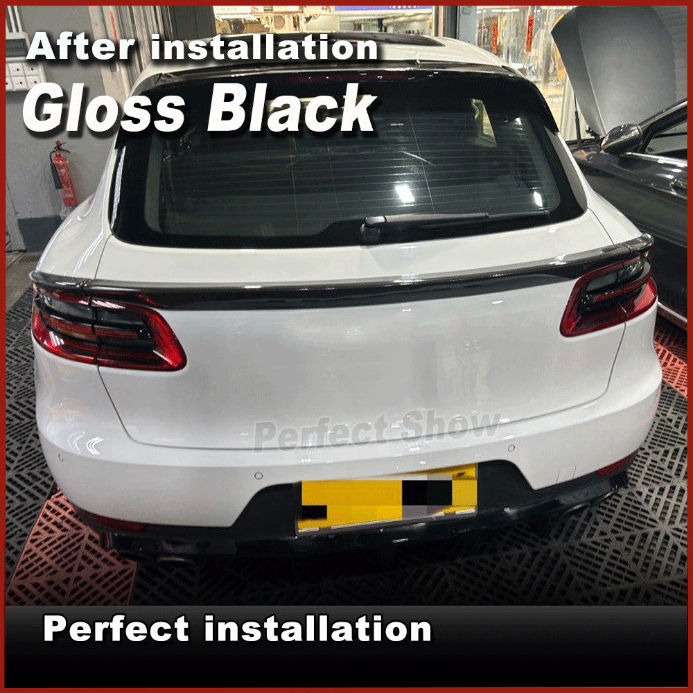 for Porsche Macan 95B SUV 2014-2018 Glossy Black Rear Middle Trunk Spoiler Wing