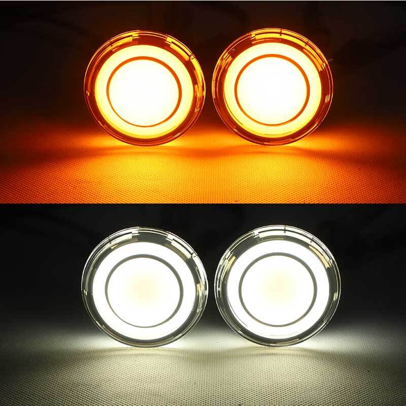 2x 1157 LED Smoke Lens Turn Signal Light Amber White For Touring Softail Dyna XL