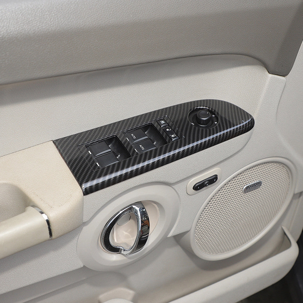 Window Lift Switch Frame Cover Carbon Fiber for Jeep Grand Cherokee 2006-2010