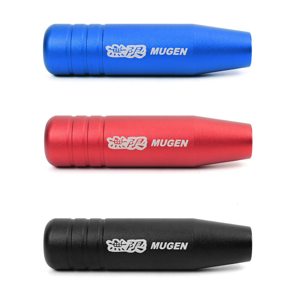 MUGEN 130mm Universal Aluminum Black Manual Car Gear Stick Shift Knob Shifter