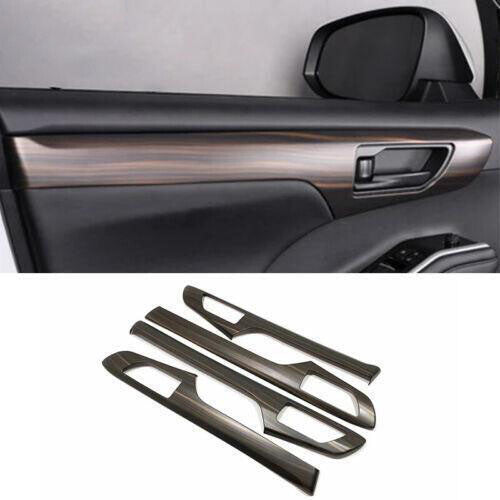 for Toyota Highlander 2020-23 Wood grain Inner Door Molding Cover Paner Trim 4x