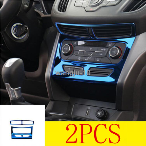 Blue S.Steel Central Console AC Switch Panel Trim for Ford Kuga Escape 2017-2019