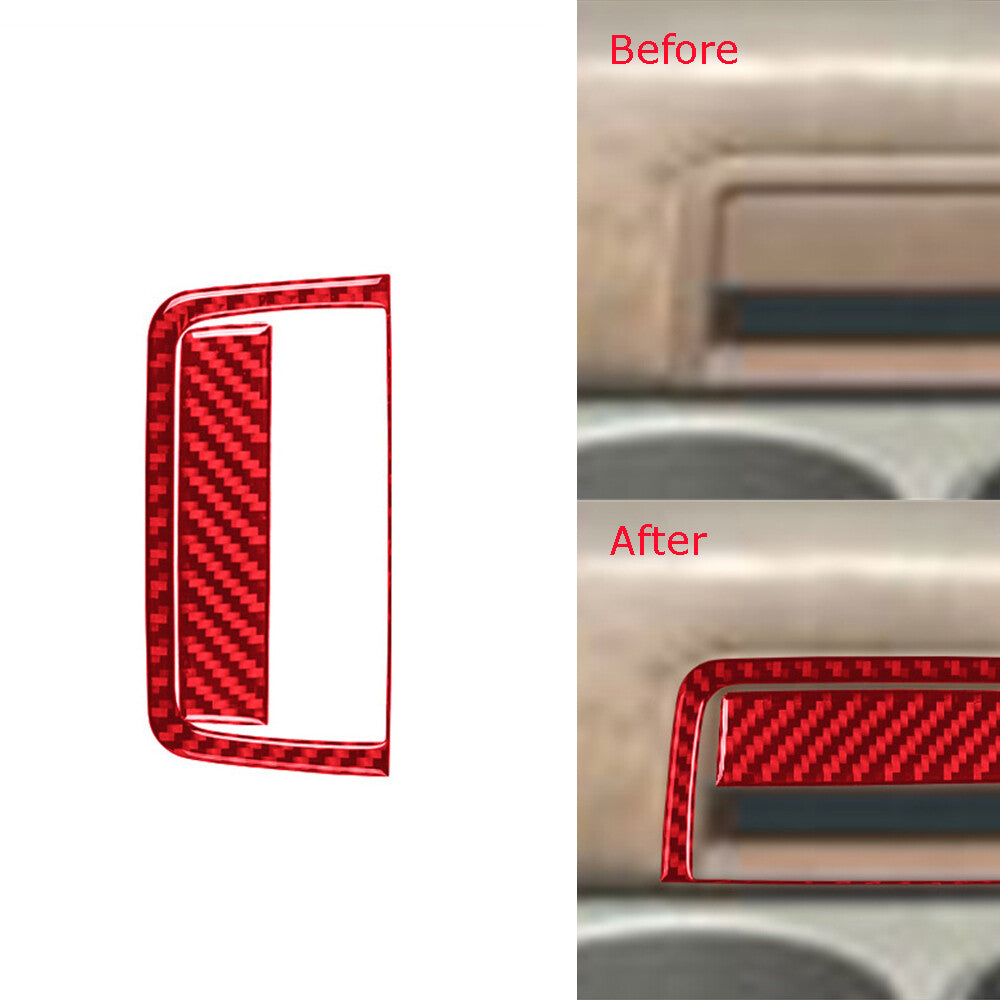 2Pcs Red Carbon Fiber Storage Accent Switch Trim Cover for Ford F150 2004-2008
