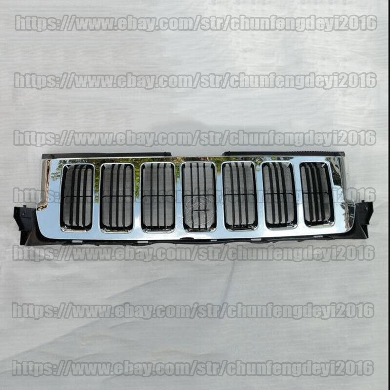 Grille For 2011-2013 for Jeep Grand Cherokee Chrome Shell w/ silver Insert Plastic