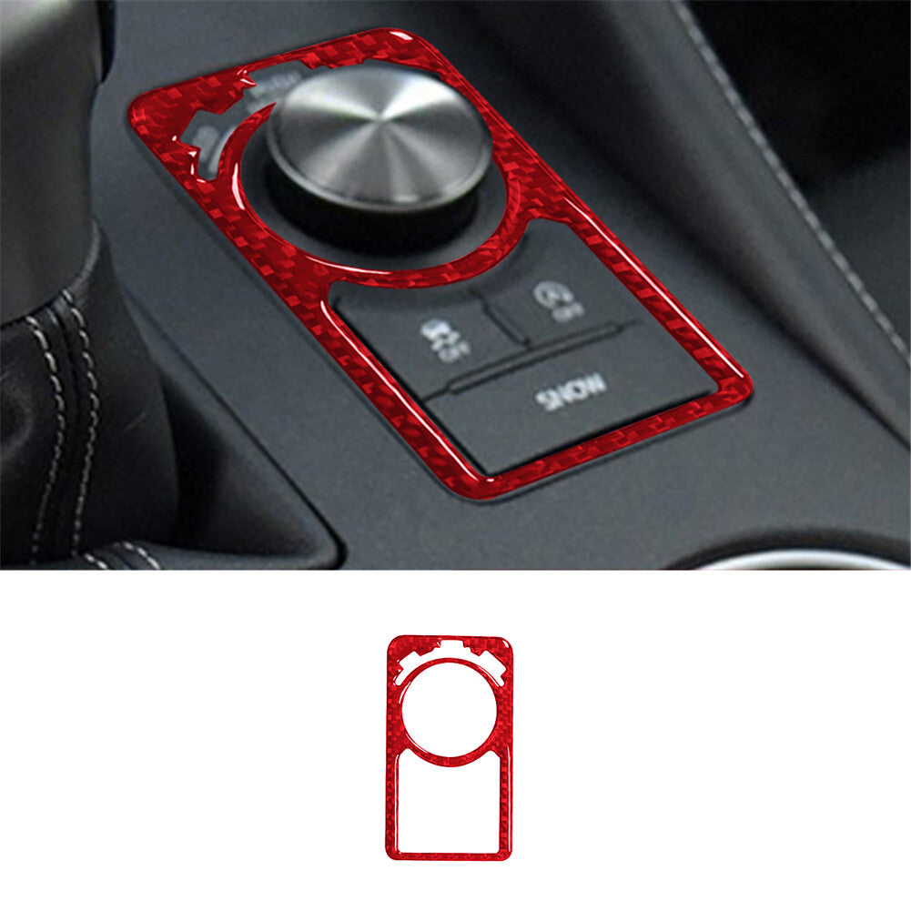 Red Carbon Fiber Knob Button Frame Cover Trim for Lexus RC300 350 200T 2015-2020