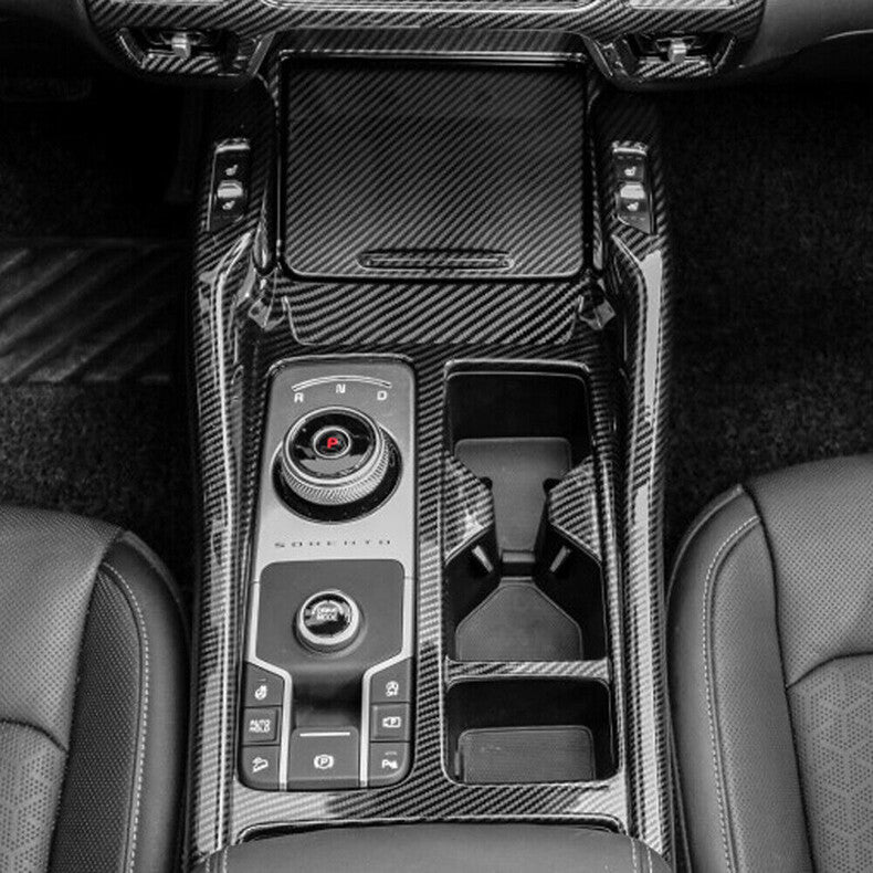 for Kia Sorento 2021-23 Carbon Fiber Center Console Gear Shift Panel Cover Trim