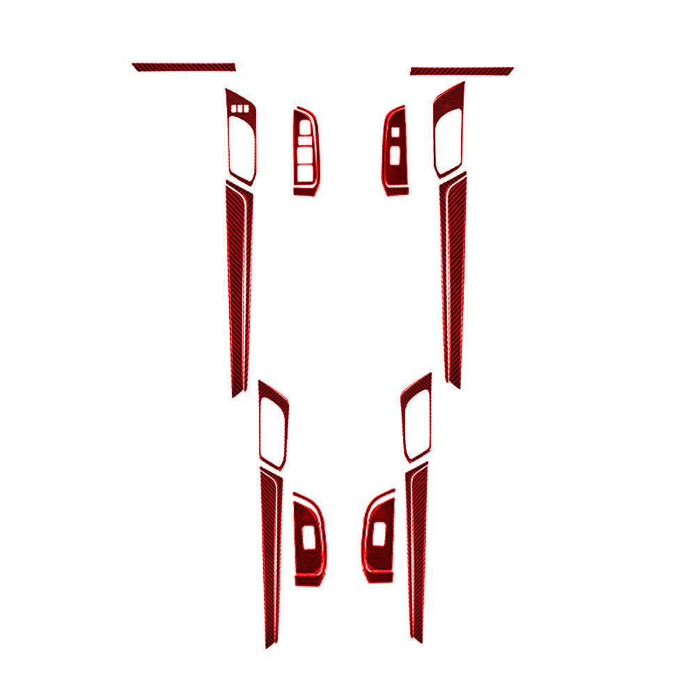 22X Red Carbon Fiber Door Cover Trim Kit for Subaru Outback Legacy 2015-2017