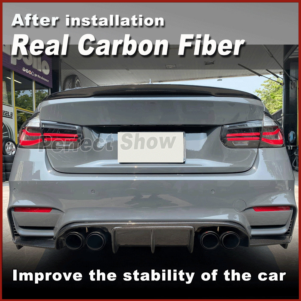 for BMW 3Series F30 M3 F80 2012-17 Carbon Fiber Rear Trunk Boot Lip Wing Spoiler
