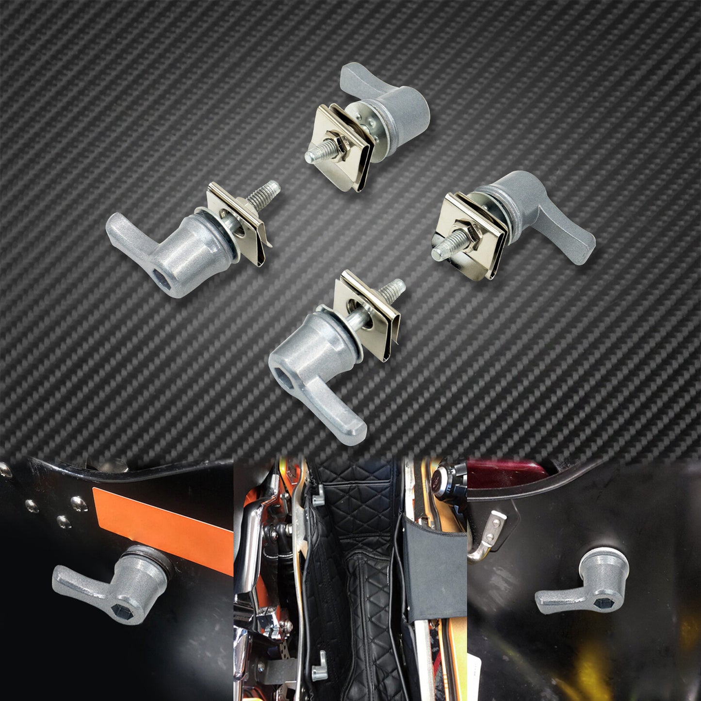4pcs Chrome Hard Saddlebag Lock Mounting Screw Fit for Harley Touring 1993-2021