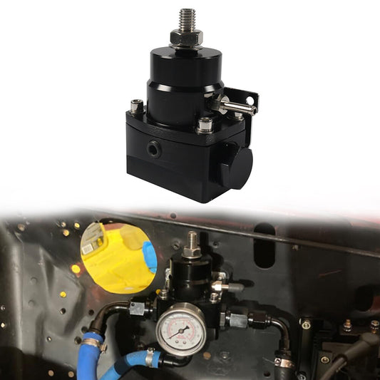 Universal Black 6AN 8AN Fuel Inject Pressure Regulator Kit With Oil Gauge Black