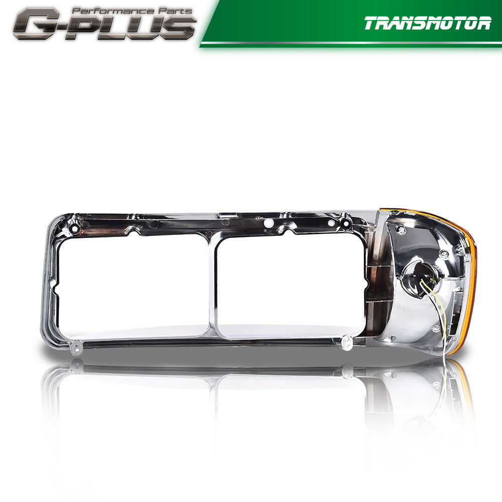 Suitable for Freightliner FLD120 headlight bezels with LED turn signals (left +, right -).