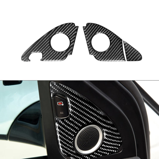 3Pcs Side Door Horn Trim Cover Decoration Carbon Fiber for Audi Q5 2009-2017