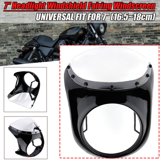 7-inch universal motorcycle headlight windshield clear glass suitable for Cafe Racer