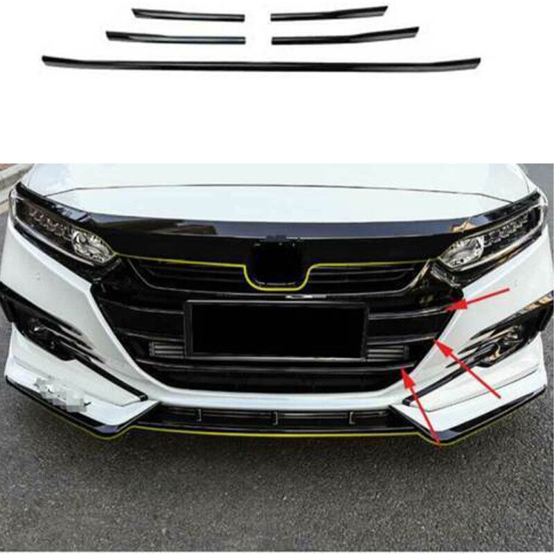 for Honda Accord 2021-2022 Gloss Black Front Center Mesh Grille Grill Strip Trim
