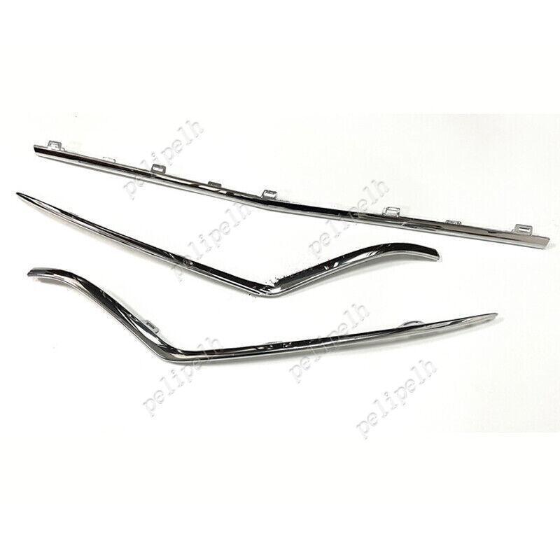 Front Bumper Moulding Trim for Mercedes-Benz GLE W167 2020-2022,Chrome,Ser of 3