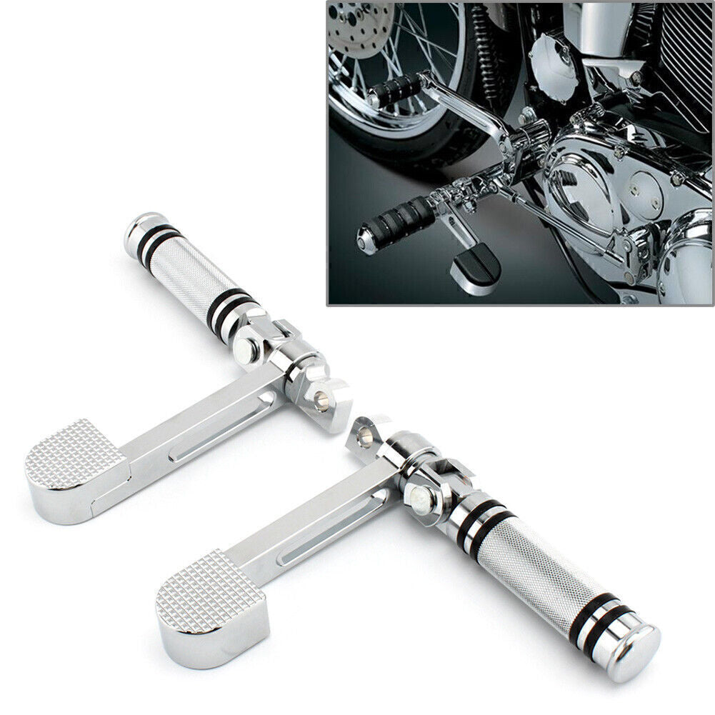 Footrest Footpegs With Heel Rest Chrome Fit for Harley Sportster XL 883 1200 Softail
