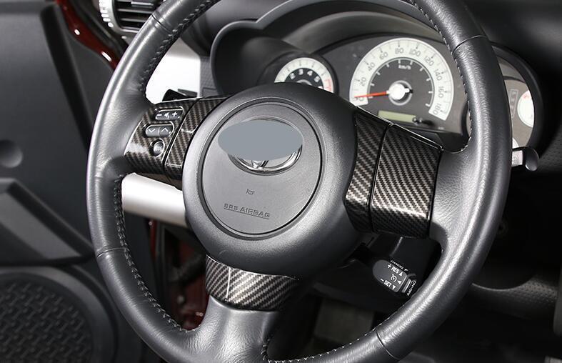 for Toyota FJ Cruiser 2007-21 Carbon Fiber Steering Wheel Switch Cover Trim 7PCS