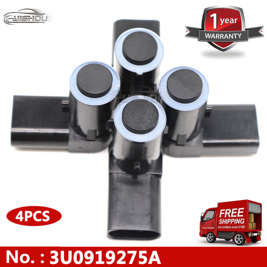 4-pack of new 3U0919275A PDC parking distance sensors for Volkswagen and for Skoda Superb 3U0919275B