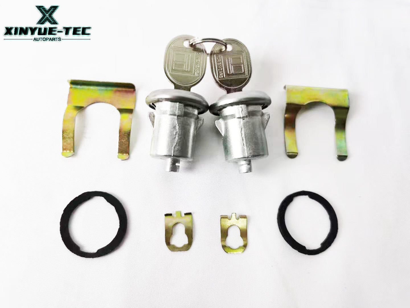 New GM Chrome Ignition/Doors/Trunk Lock Key Cylinder Set With Keys To Match