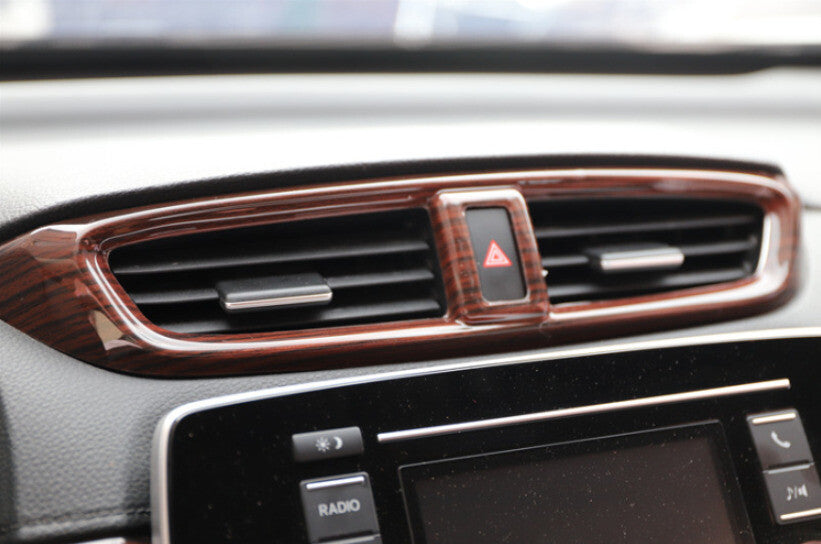 Middle Air Outlet Vent Cover Trim 2 for Honda CRV CR-V 2017-2022 Red Wood Grain
