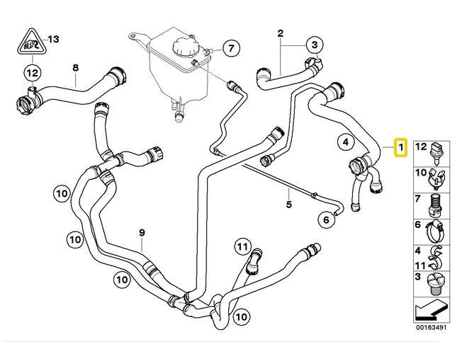 1 piece 17127568749 Cooling Hose for BMW 5 Series E60 LCI 520Li 520i