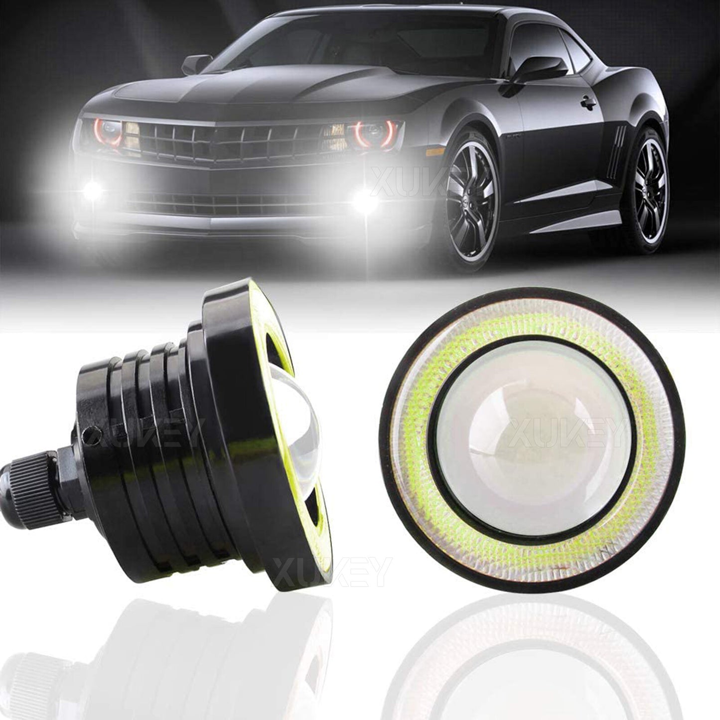 2.5 LED Fog Light Bulbs Angel Eye Projector Lamp for Eagle Eye Lens DRL Halo Ring