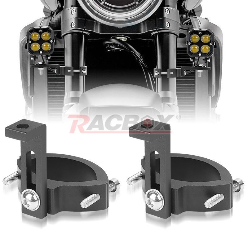 2X Motorcycle Mount Bracket Spot Headlight Fog Driving Lamp Fork Clamp Holder