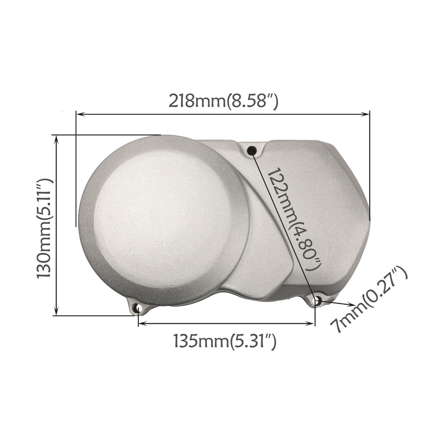 Silver Stator Magneto sprocket protector shell for 50cc, 110cc, 125cc, 70cc, and 150cc Pit bicycles.